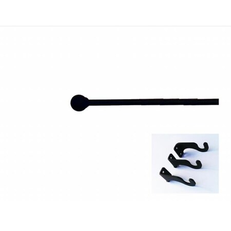 Village Wrought Iron Village Wrought Iron CUR-87-35-S Ball Curtain Rod - Small CUR-87-35-S
